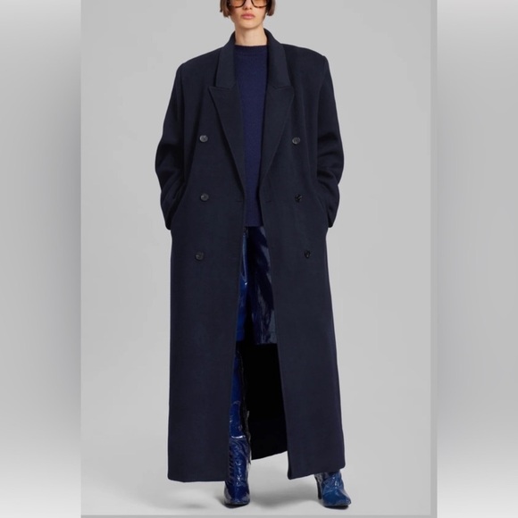 Frankie Shop Jackets & Blazers - Frankie Shop Gaia Double-Breasted Coat Navy Small